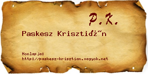 Paskesz Krisztián névjegykártya